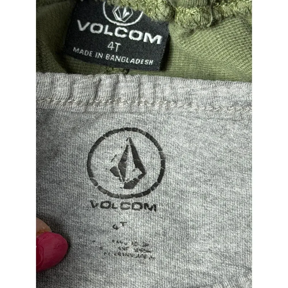 Volcom Gray Smiley Face Logo Shirt & Green Joggers 2-Piece Set - Size 4T